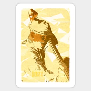 Jazz Contrabassist Poster Sticker